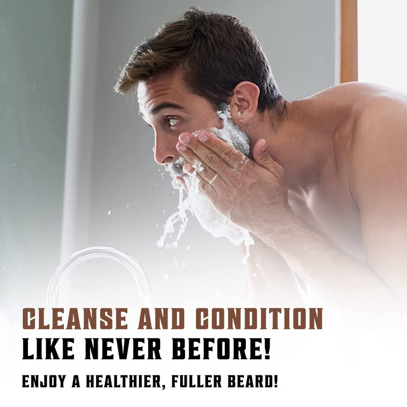 Viking Revolution Beard Wash and Beard Conditioner for Men with Argan Oil and Jojoba Oil - Beard Softener and Strengthener Beard Care Beard Shampoo and Conditioner with Beard Oil (17oz, Majestic Oud)