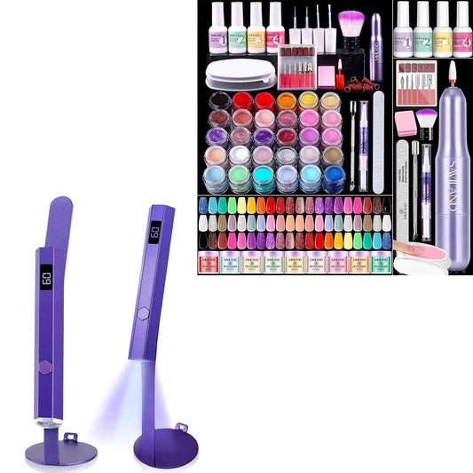 SAVILAND 30-Color Dip Powder Nail Kit with UV Light & Nail Drill - Starter Set for Spring/Summer