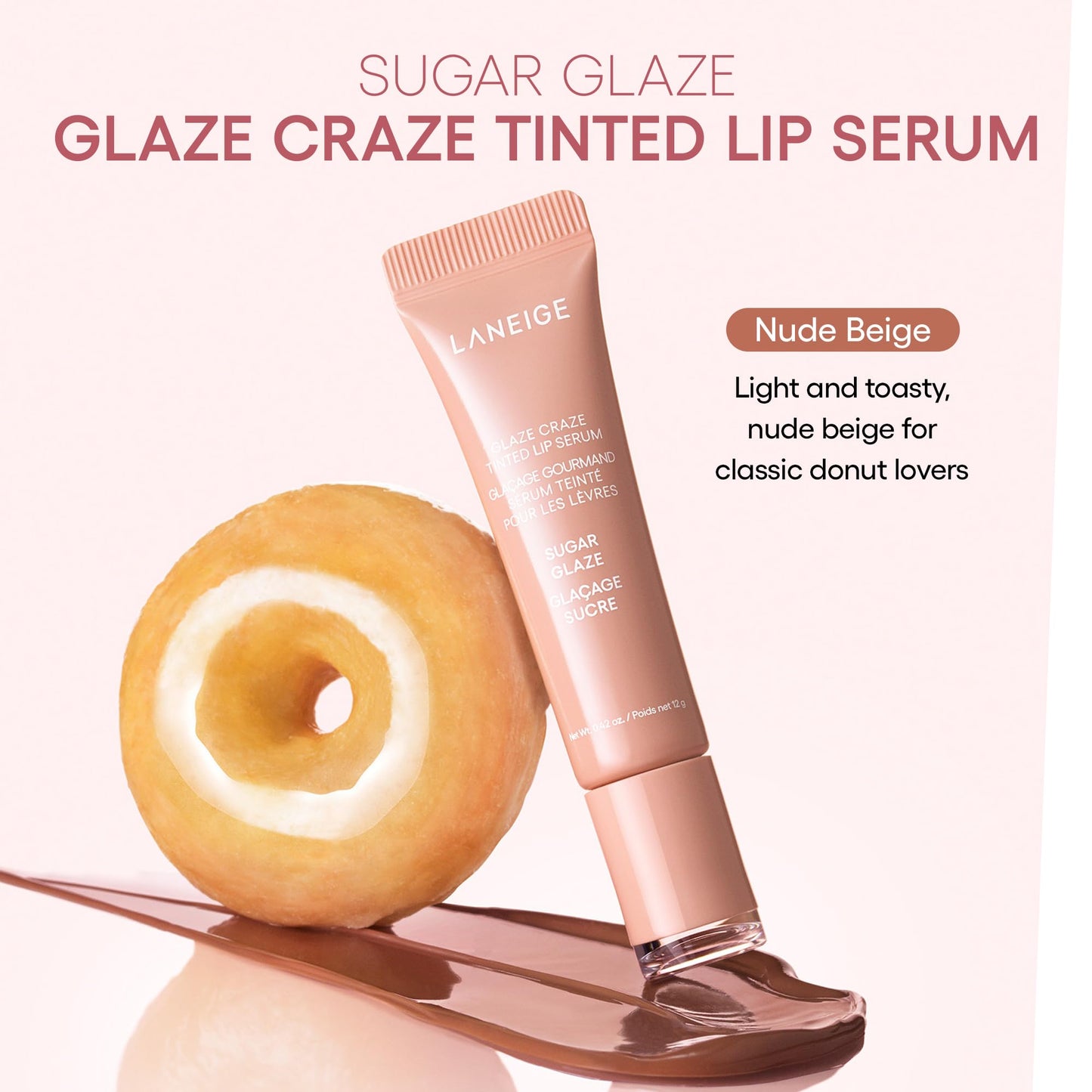 LANEIGE Glaze Craze Tinted Lip Serum: Hydrating, Lip Barrier-Boosting, Softening Lip Serum Treatment for Glossy & Buildable Shine, Nourished Lips | Korean Skin Care, Sugar Glaze