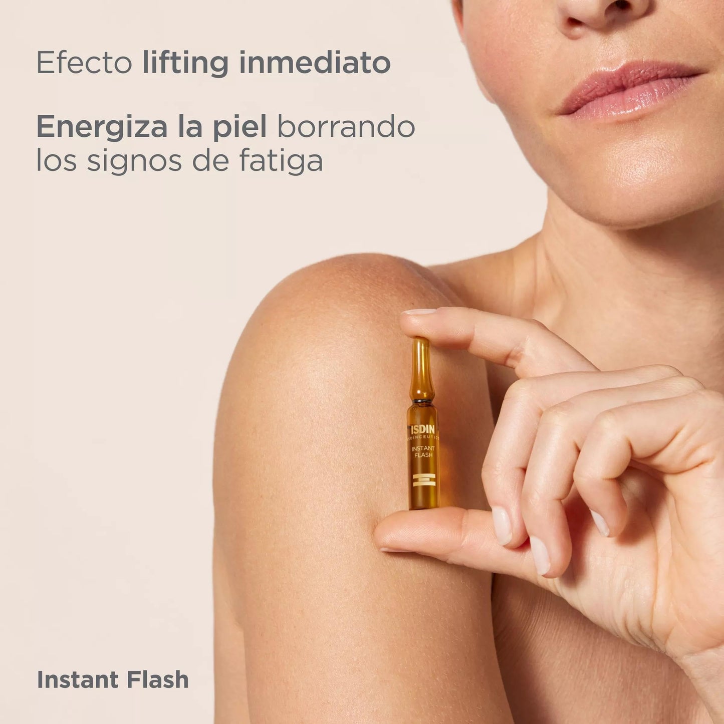 Isdinceutics Instant Flash Firming and Lifting Serum for Face with Antioxidants and Hyaluronic Acid - 5 ampoules, 0.06FL OZ x 5