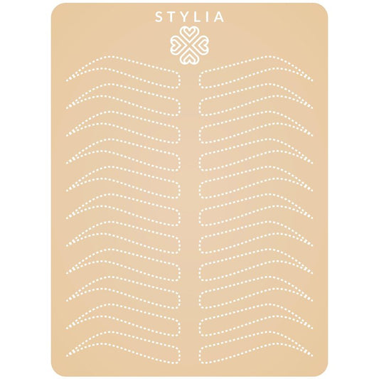 Stylia Microblading Inkless Practice Fake Silicone Skin Sheet for Eyebrow Tattoo, Fake Skin for Tattoo, Needling, Eye Brow Makeup, Tattoo Skin Practice Kit Supplies (White Double Sided)