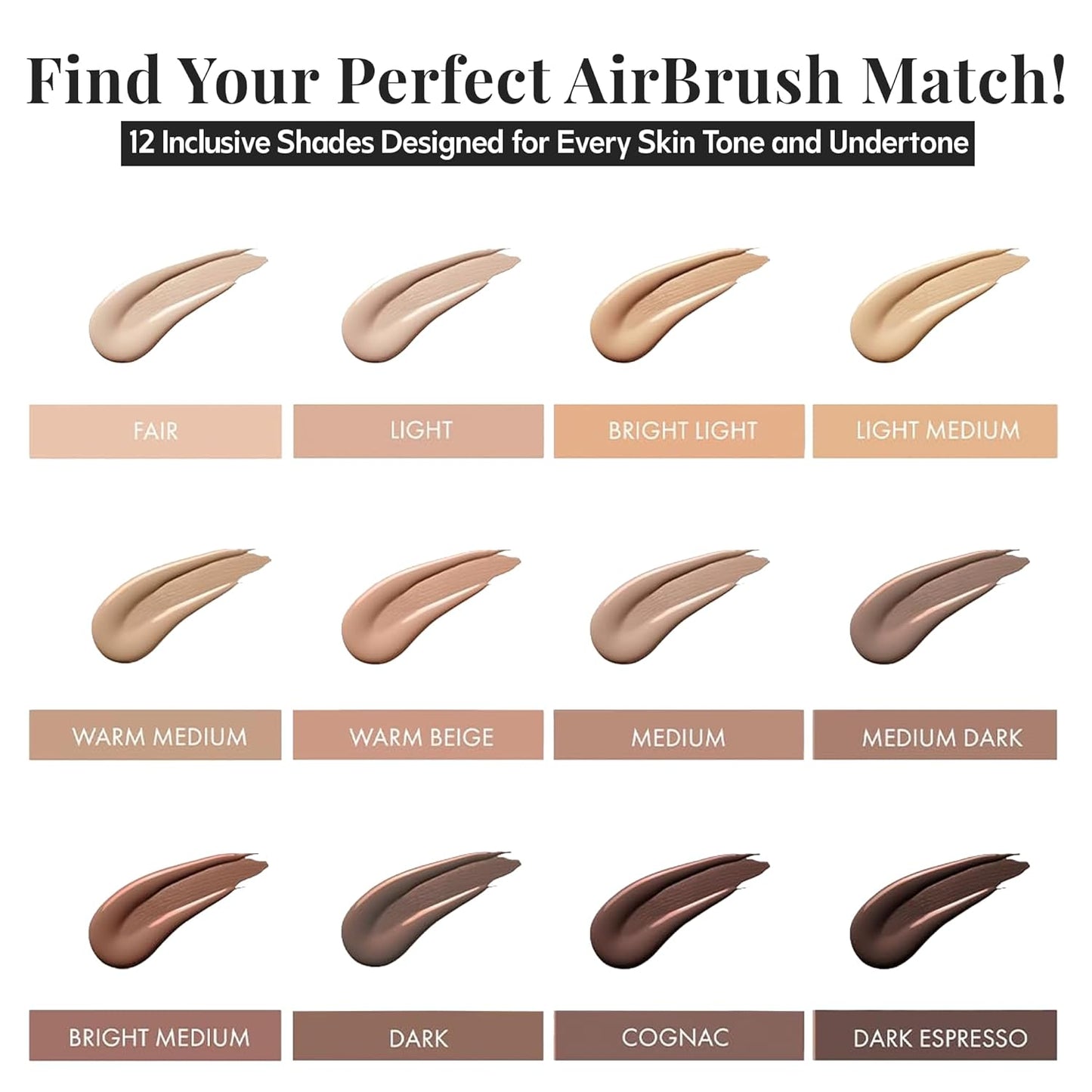 MagicMinerals AirBrush Foundation - 2 Piece Set with Kabuki Brush | Anti-Aging Spray Makeup for Smooth Radiant Skin - Medium