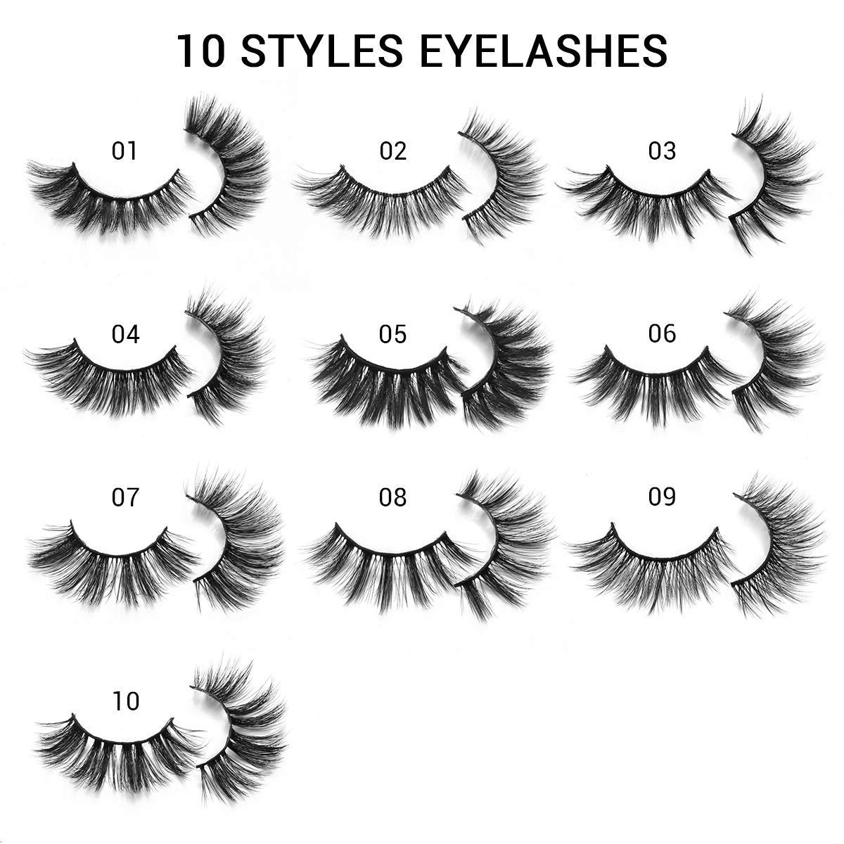 DYSILK Mink Eyelashes Faux 6D Natural Volume False Eyelashes 5 Pairs and Mink Lashes Faux 10 Styles Mixed Fake Lahses