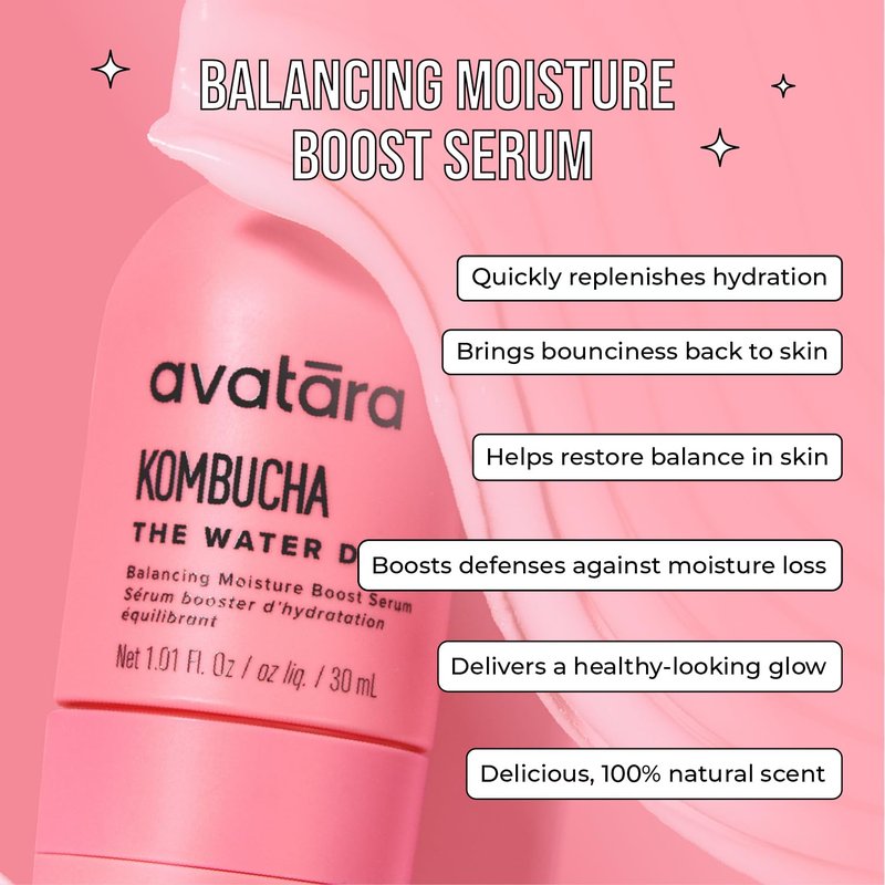Avatara The Water Drop Milky Hydration Serum – Lightweight Water-Based Daily Face Moisturizer for Teens – With Kombucha, Watermelon & Hyaluronic Acid – Soothes, Hydrates & Balances, All Skin Types