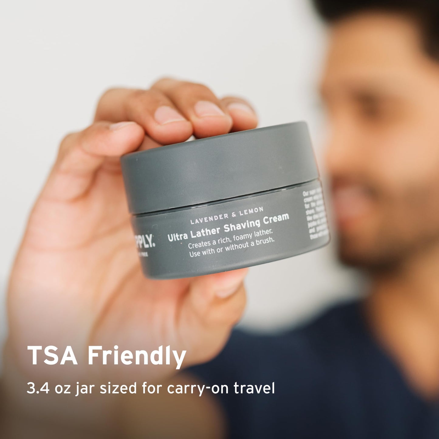 SUPPLY Ultra Lather Shaving Cream for Men – Rich Cushion for Smoother Shave – Helps Reduce Shave Irritation – Sandalwood & Cedar – 3.4 oz