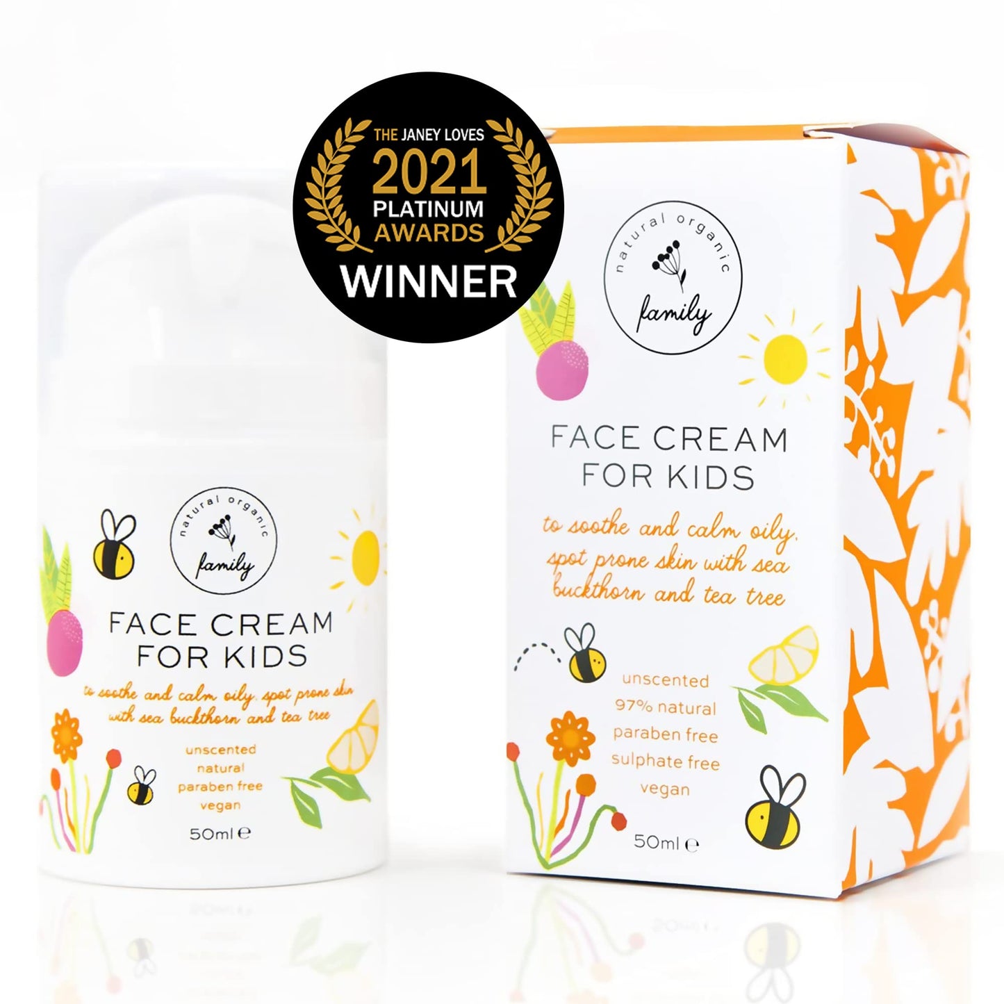 Award-Winning Kids Face Cream - Gentle & Calming Moisturizer with Natural Ingredients for Sensitive & All Skin Types - Fragrance-Free