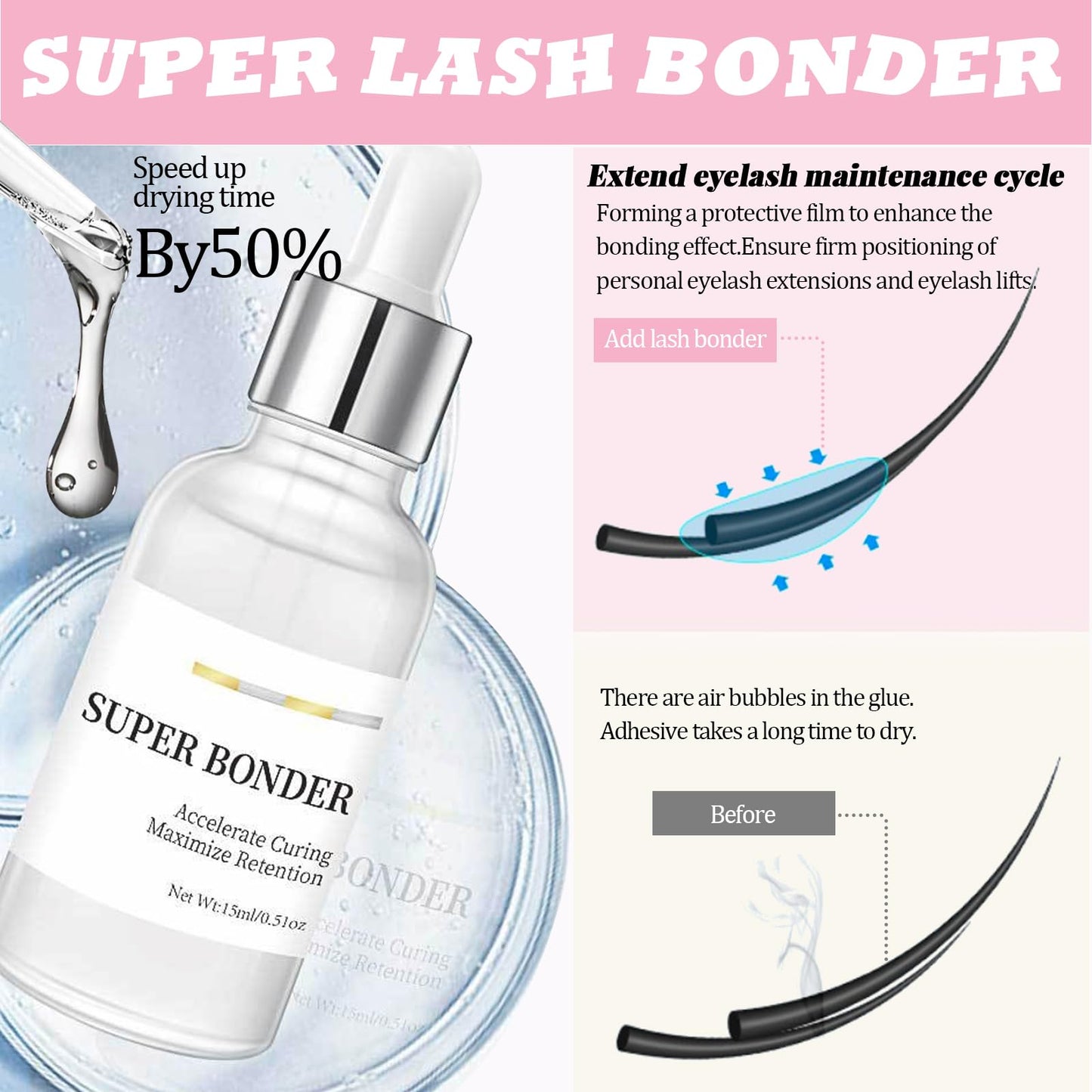782Pcs D Curl Clusters Lash Extension Kit+5IN1 Super Lash Bonder Lash Glue Primer Kit