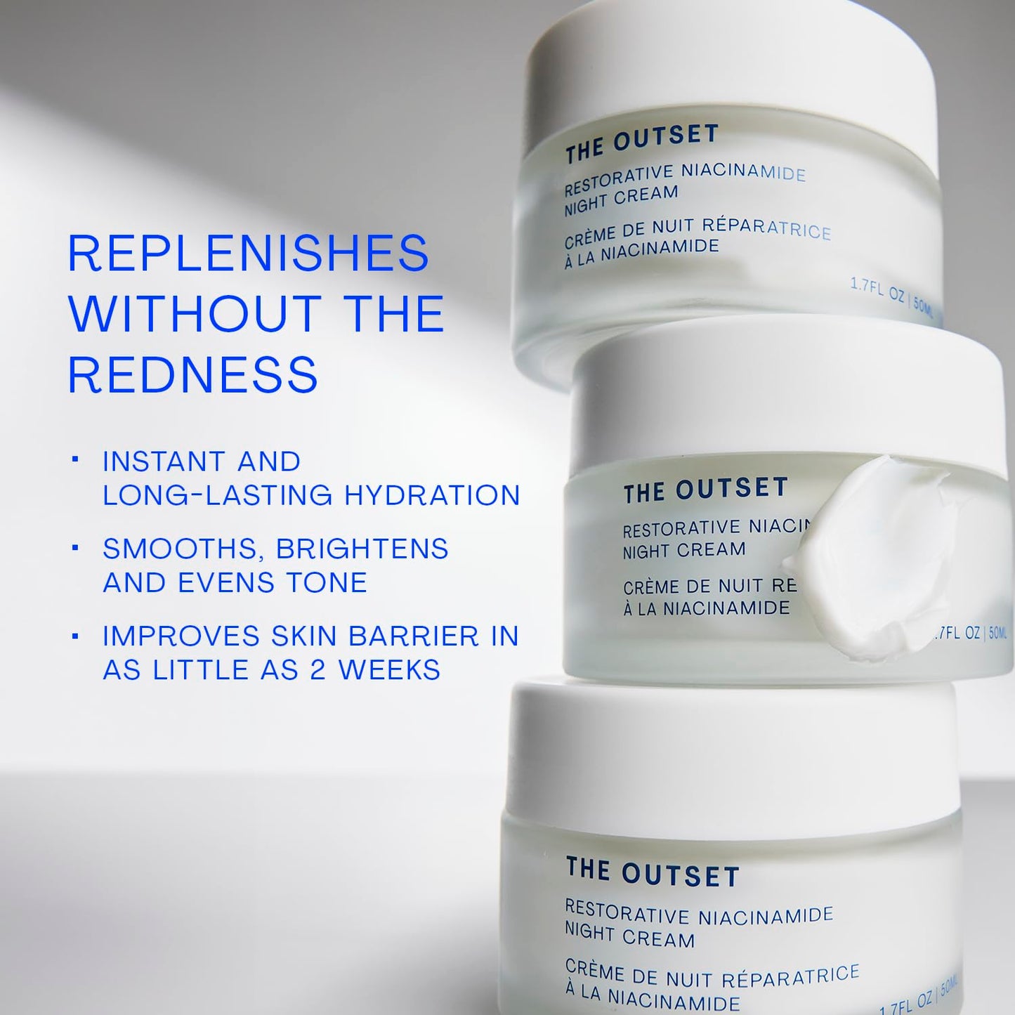 The Outset Restorative Niacinimide and Bakuchiol Night Cream - Gentle Fragrance Free Anti-Aging Moisturizer - Wrinkle reducing - Clean, Vegan, Gluten Free - All Skin Types, Sensitive Skin - 1.7 fl oz