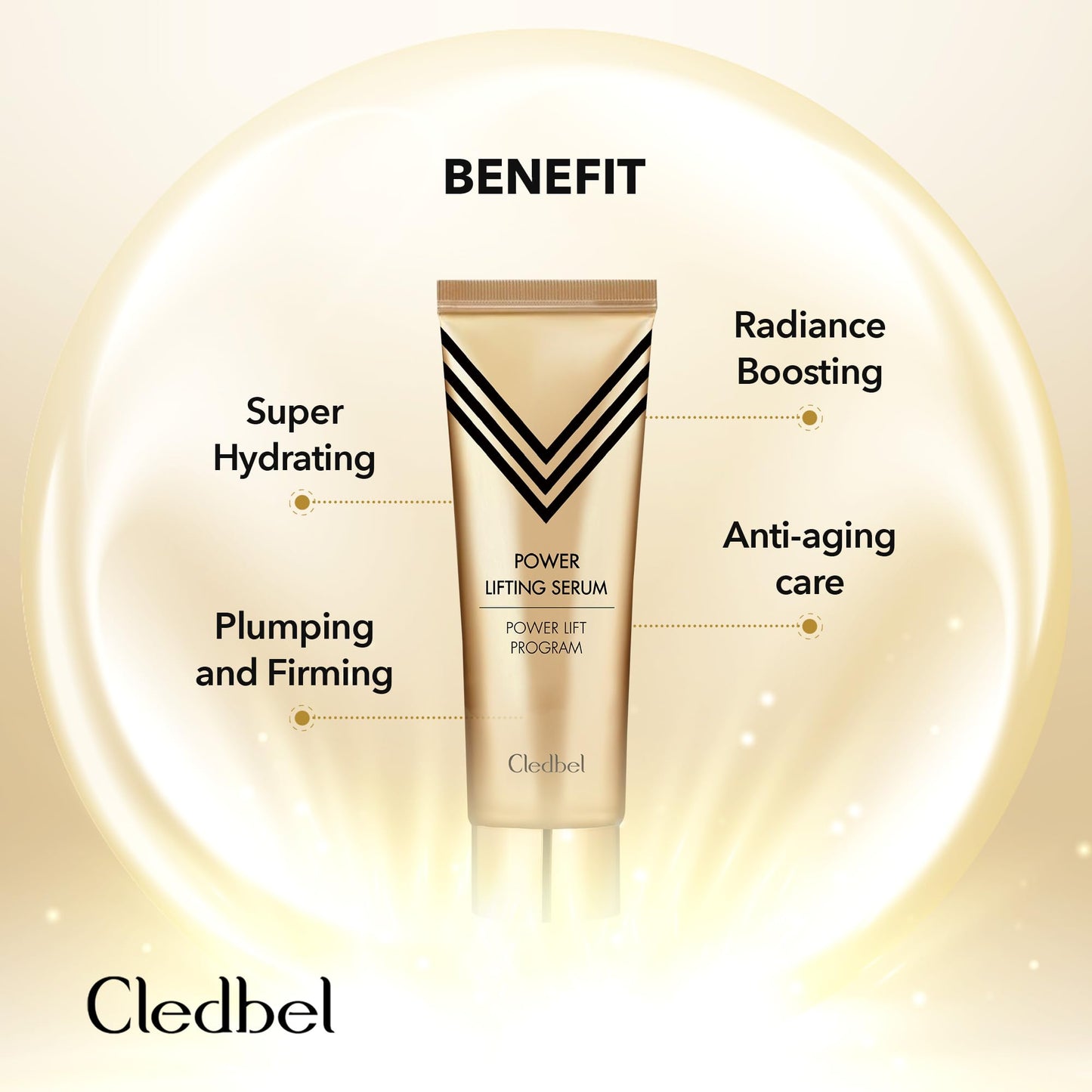 Cledbel Power Lifting Serum 90ml / 3.04 fl oz - Anti-Aging, Hydrating, Radiance Boosting, Firming Facial Serum, Korean Skin Care for All Skin Types.