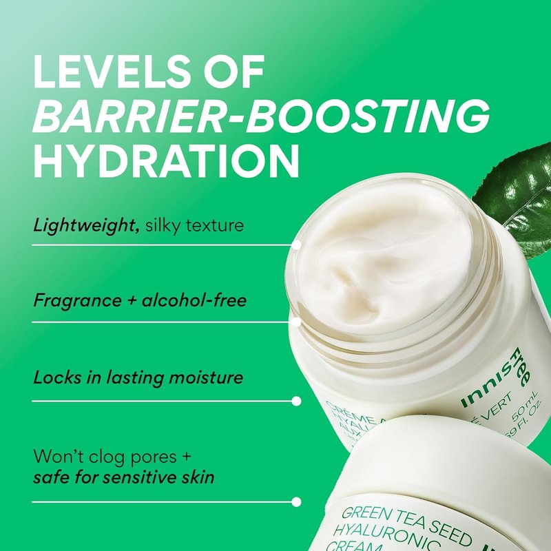 Innisfree Green Tea Seed Hydrating Serum - Korean Face Serum with Hyaluronic Acid & Niacinamide | Glow & Skin Barrier Support