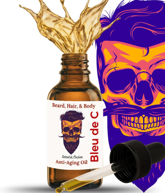 Frank SCENTS 2oz Bleu DE C| Scented Beard Oils For All Men, Beard Growth and Conditioner | Dry Flaky Dandruff skin | Oily Skin | 11 Natural Anti-Aging Oils