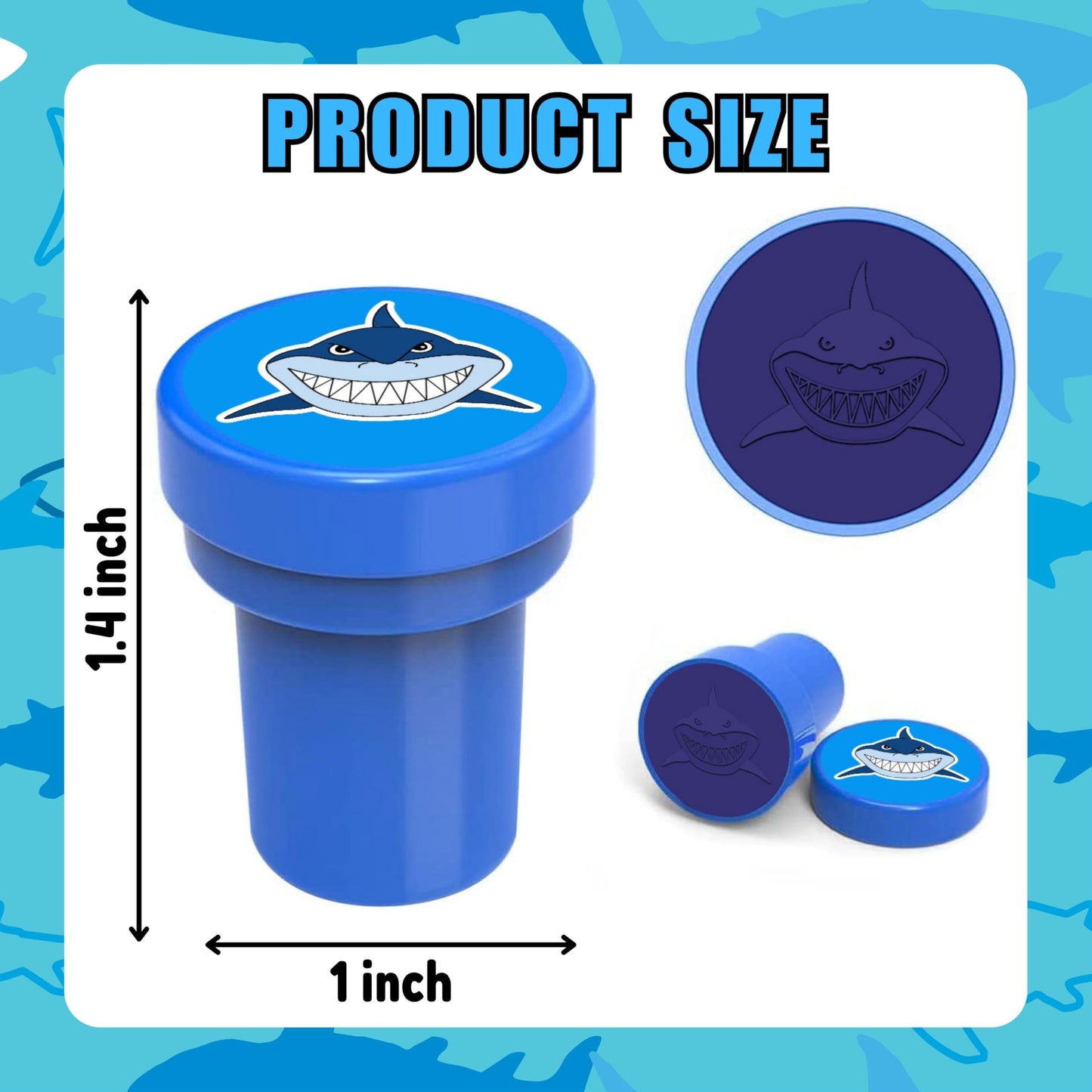 INKSOMOBA 36PCS Shark Party Favors - 24PCS Temporary Tattoos & 12PCS Stamps - Ideal Beach Ocean Animal Themed Birthday Card Decorations Supplies Goodie Bag Cute Rewards for Boys Girls Classroom Gifts