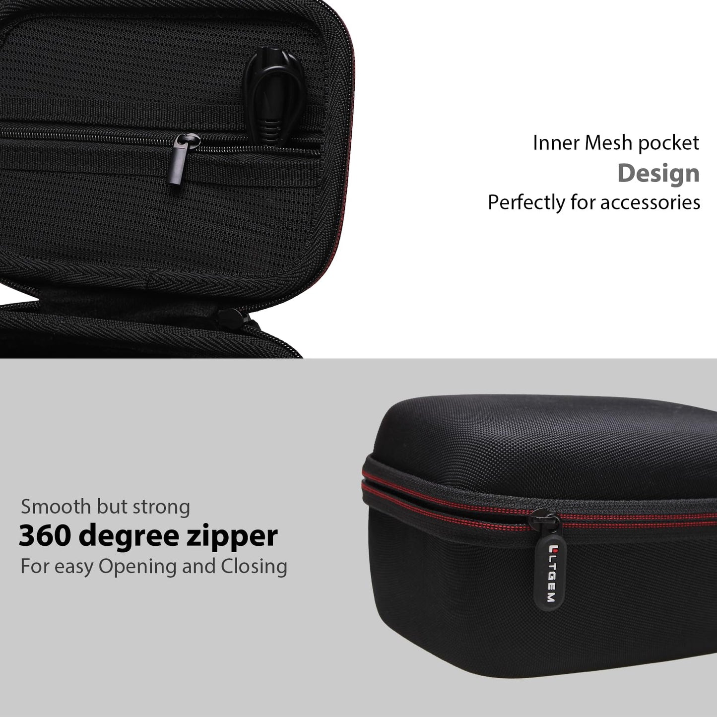 LTGEM Electric Shaver Case Compatible with FlexSeries Electric Head Hair Shaver, Bald Head Waterproof Razor Cases-Travel Protective Carrying Storage Bag (Only Case)