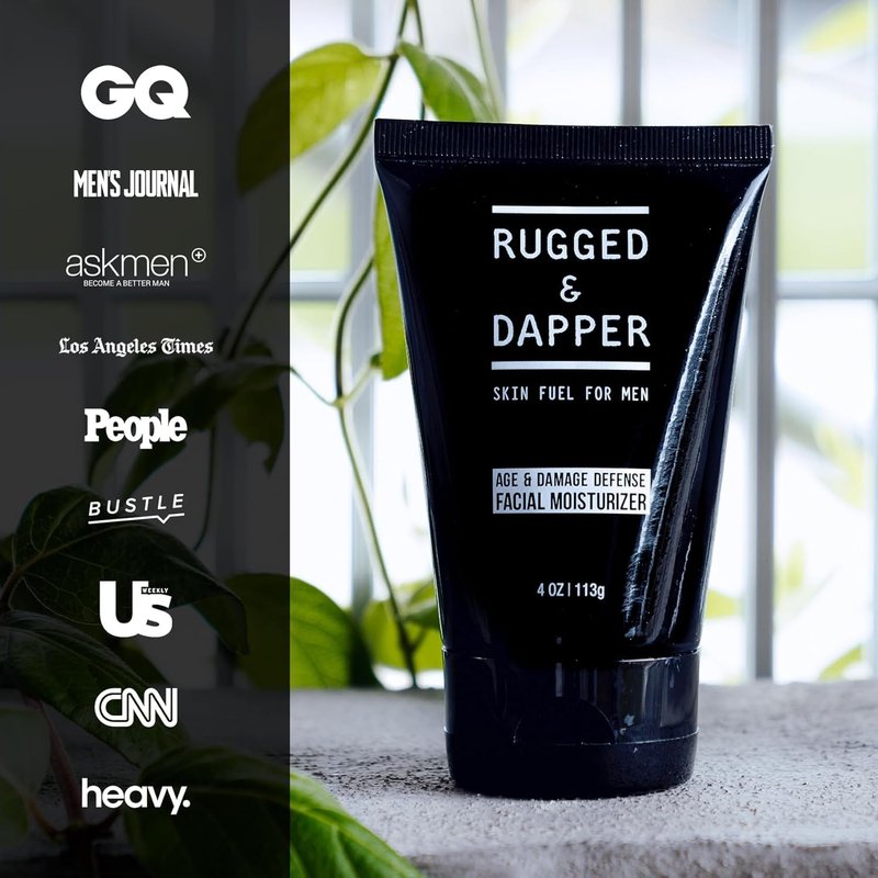 RUGGED & DAPPER - Age Defense Face Moisturizer for Men | 4oz | Hydrating Mens Face Lotion | Unscented Formula