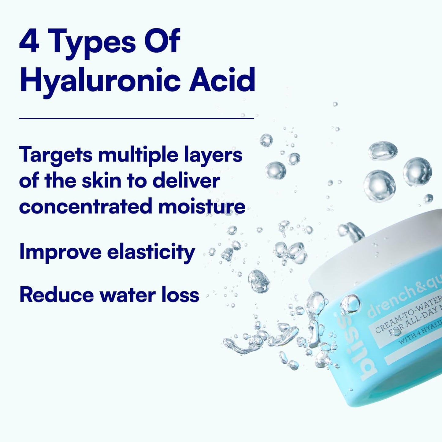 Hyaluronic Acid Moisturizer - Lightweight Face Cream with 4 Types for All-Day Hydration | Clean Vegan & Cruelty-Free 1.7 fl oz