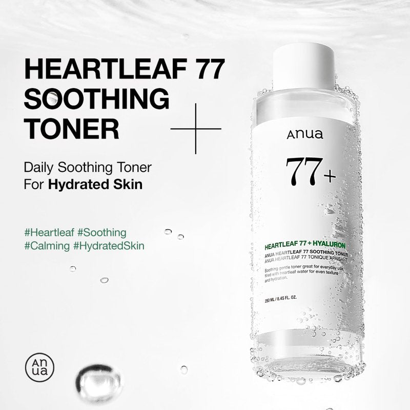 Anua Heartleaf 77 Soothing Toner, Moisturizing & Calming Facial Toner for Glass Skin, Hyaluronic Acid, Lightweight Hydration for Sensitive Skin, Redness Relief,Skin Cooling,Korean Skin Care,16.9 fl.oz