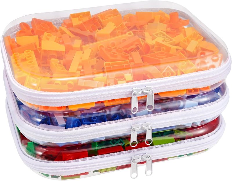 Clear Hard Shell Zipper Case Set - 3PCS Transparent Travel Organizer Pouches | Durable Plastic Storage Bins