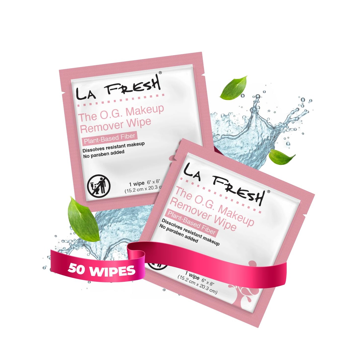 Makeup Removal Facial Cleansing Wipes - Waterproof, 50 Count | Travel Skin Care Essentials
