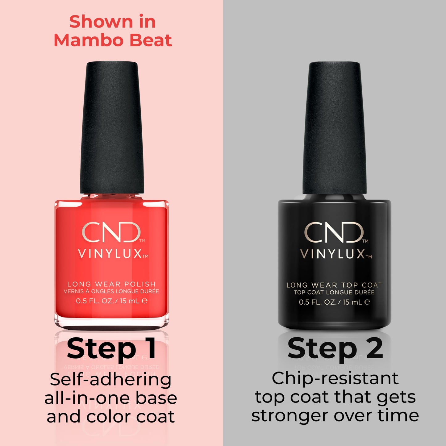 CND Vinylux Longwear Coral Nail Polish, Gel-like Shine & Chip Resistant Color, Tropix, 0.5 fl. oz