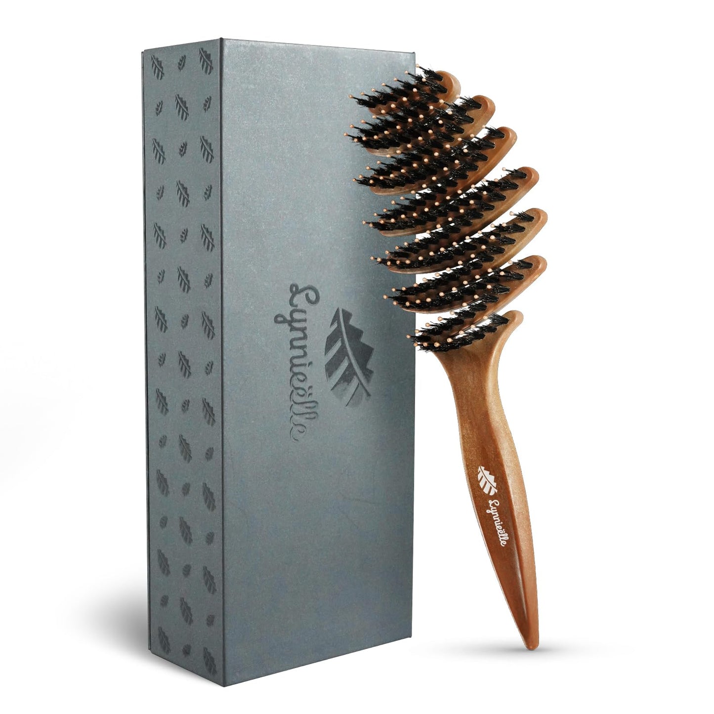 Lynnieëlle Boar Bristle Hair Brush for Fine Hair - Ultimate Smoothing Vented Detangler Wet Brush for Women, Gentle Scalp Massage, A Great Gift