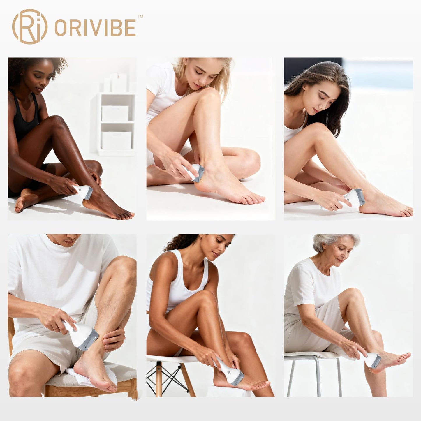 Orivibe Electric Foot Callus Remover for Feet - Rechargeable Pedicure Tools, 2-Speed Electric Foot File with Washable Rollers, Instant Dead Skin Remover & Foot Care Gift for Women and Men