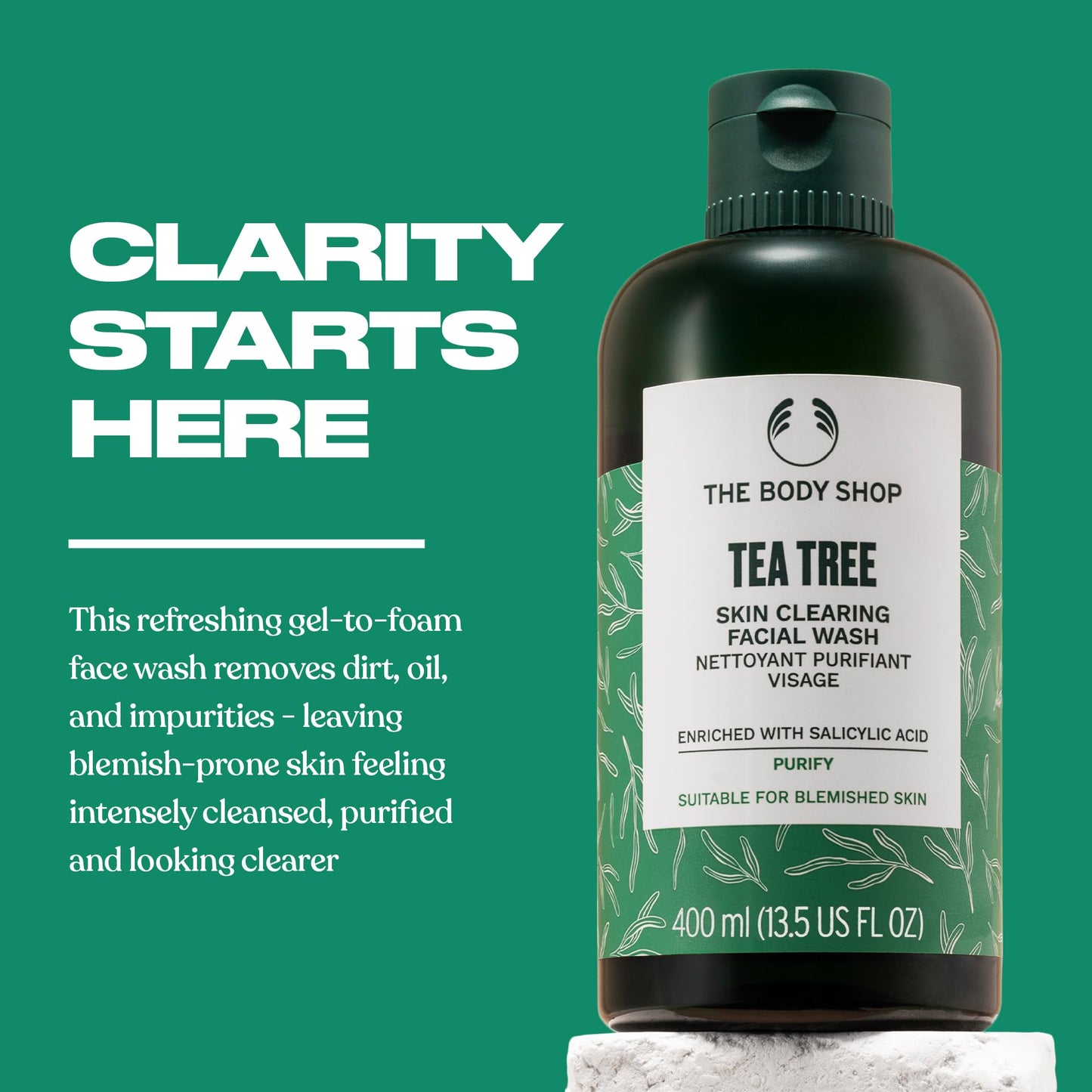 The Body Shop Tea Tree Skin Clearing Facial Wash – Purifying Vegan Face Wash For Oily, Blemished Skin – 8.4 oz