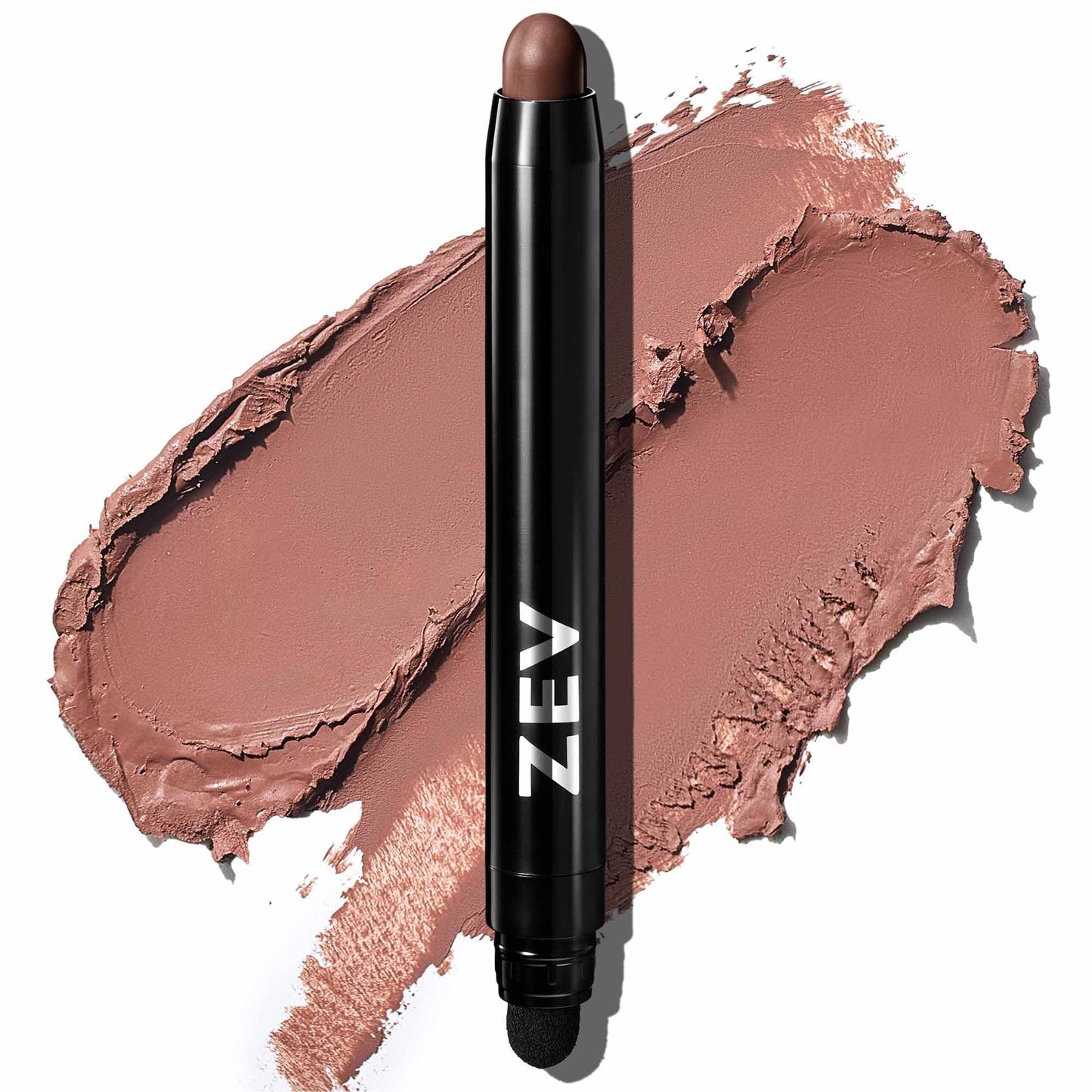 Zev Eyeshadow Stick – ShadeRush 2-in-1 Cream Eyeshadow Stick – Cream-to-Powder Eye Shadow with Built-in Smudger – Matte Makeup – Waterproof and Crease-Proof – Mocha Matte