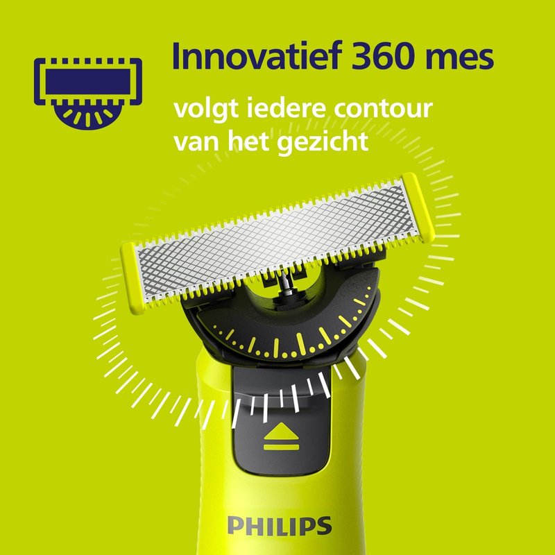 Genuine Philips OneBlade 360 Replacement Blades, For OneBlade Electric Shaver and Trimmer, 3 Pack, Model QP430/60