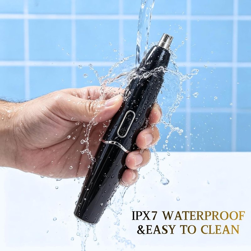 5-in-1 Nose Hair Trimmer for Men - USB-C Rechargeable Electric Grooming Kit | Painless Eyebrow & Facial Trimmer, IPX7 Waterproof, LED Display