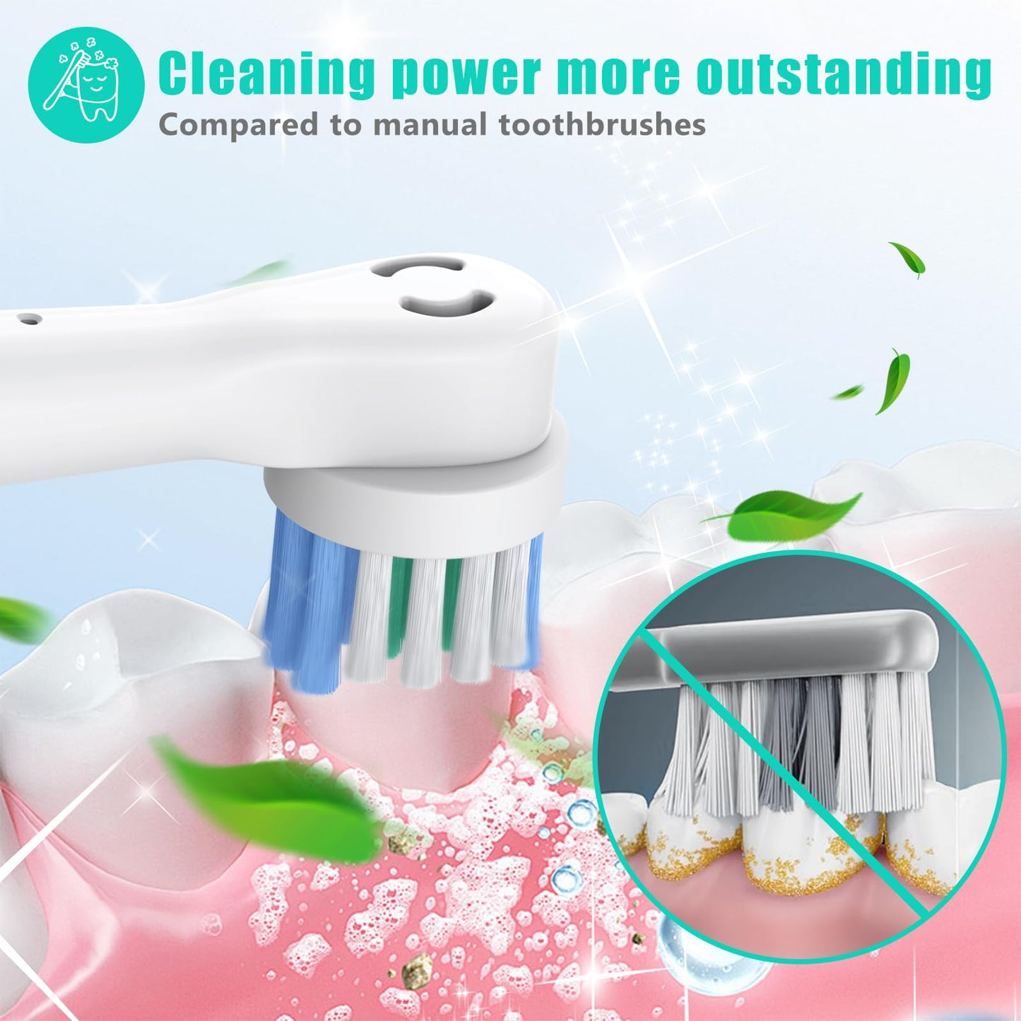Safcare 48pcs Replacement Brush Heads Compatible with Oral B Electric Toothbrushes, Professional Electric Toothbrush Heads Compatible with Oral b Braun Electric Toothbrush