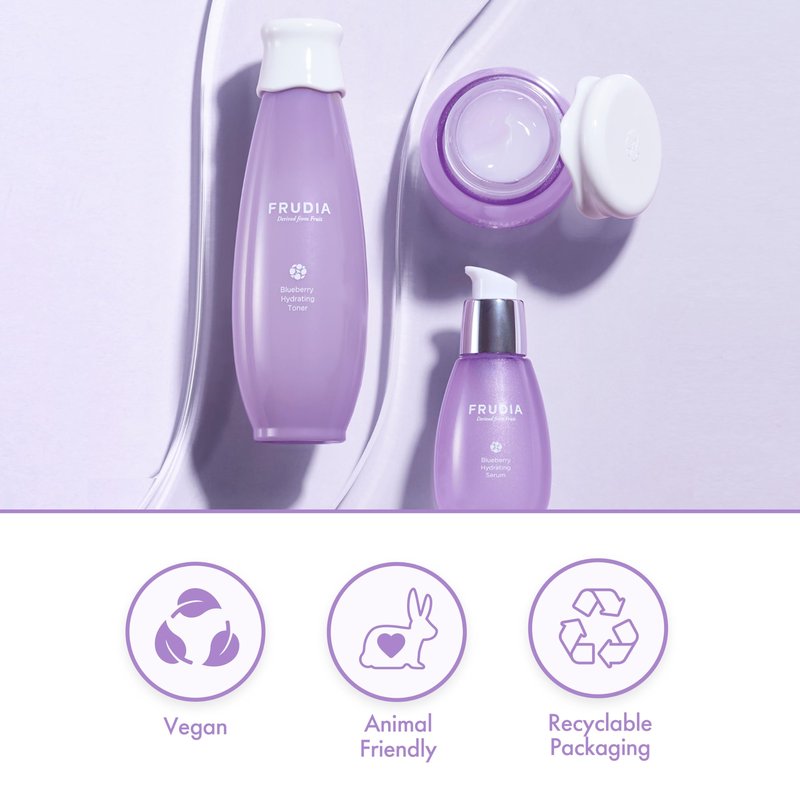 FRUDIA Blueberry Hydrating Face Cream (1.94 oz) – 48-Hour Deep Hydrating Korean Face Moisturizer w/77% Blueberry Extract, Panthenol & Fruit Seed Oils for Dry Skin | Vegan & Cruelty Free