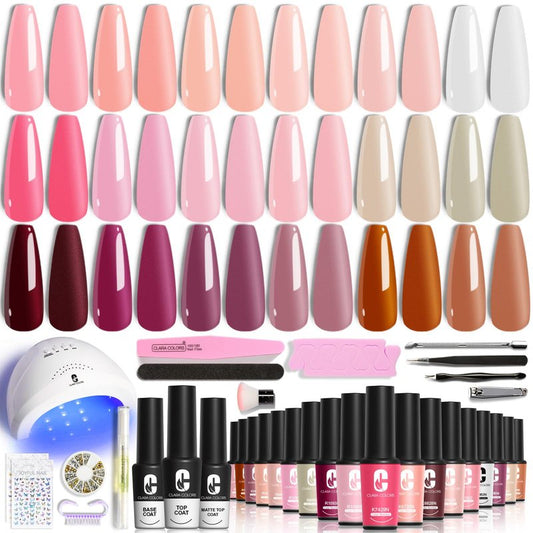 Clara Colors Gel Polish Glow In The Dark Liner Set, 12 Colors Luminous Drawing Painting, Thin Nail Art Brush for Swirl Nails Design, Soak Off UV Led