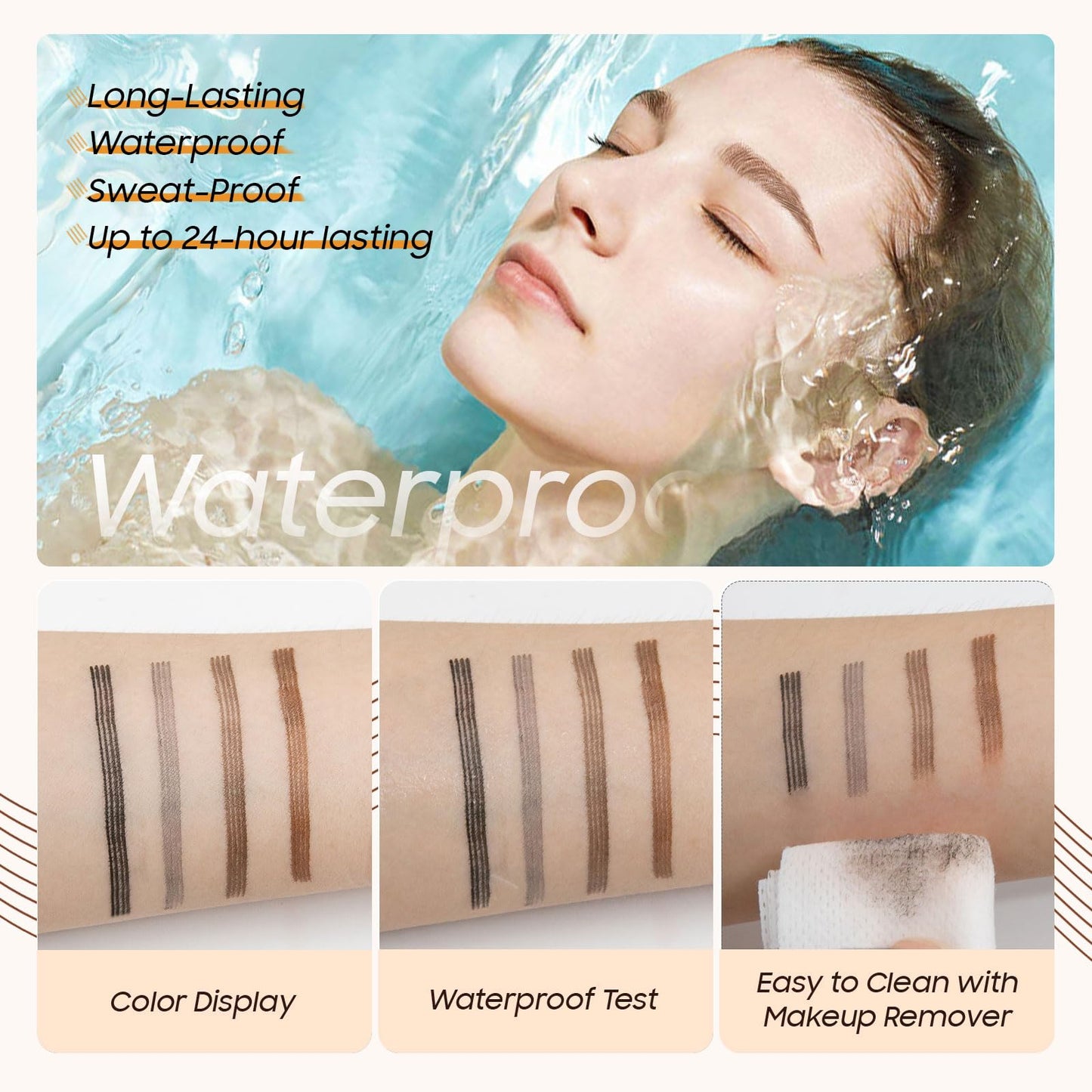 Eyebrow Pen - Eyebrow Pencils for Women, Long Lasting Waterproof Brow Pencil (Gray)