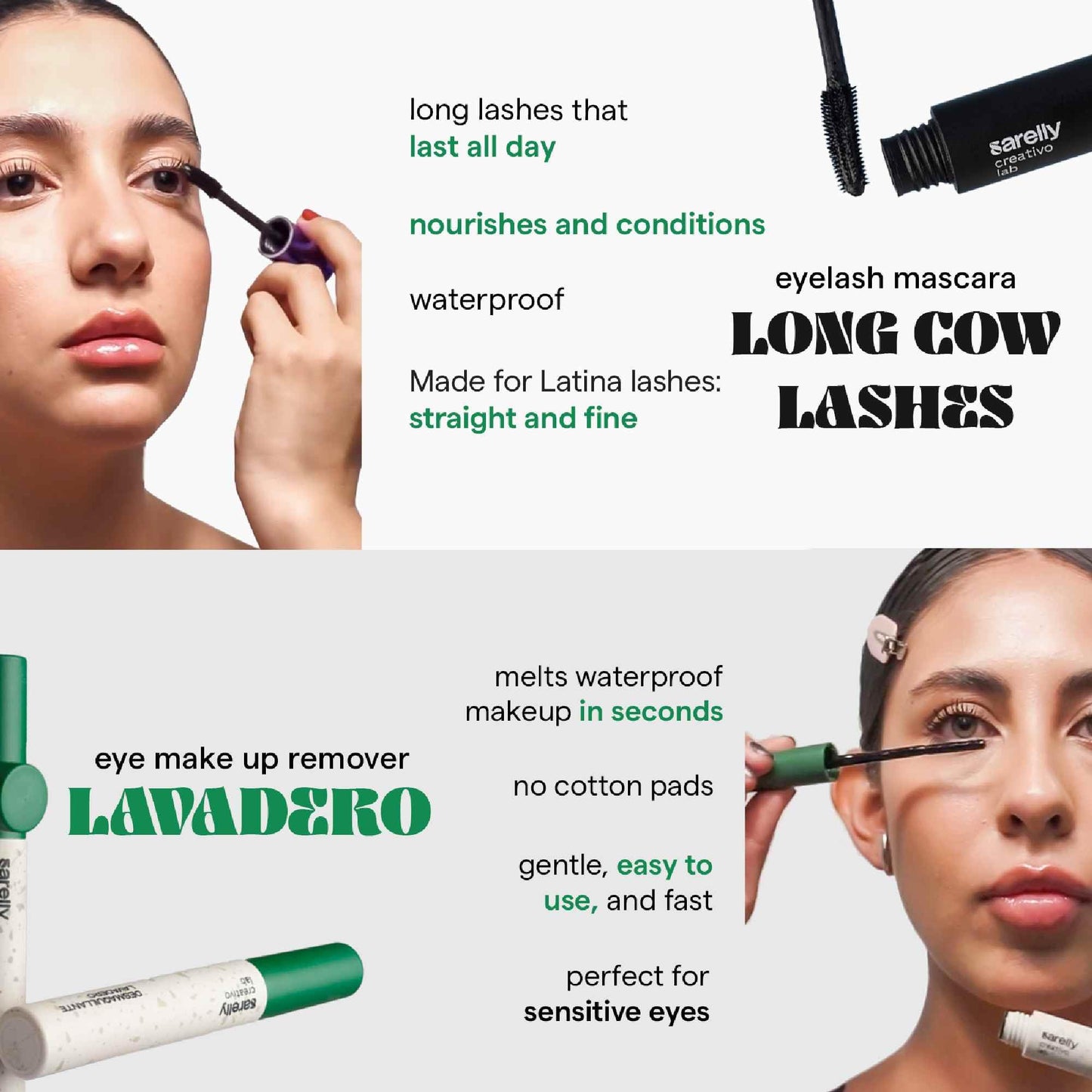 SARELLY Mascara | Waterproof | Volumizing & Lengthening | Lash-Conditioning | Vegan & Cruelty-Free (Bundle)