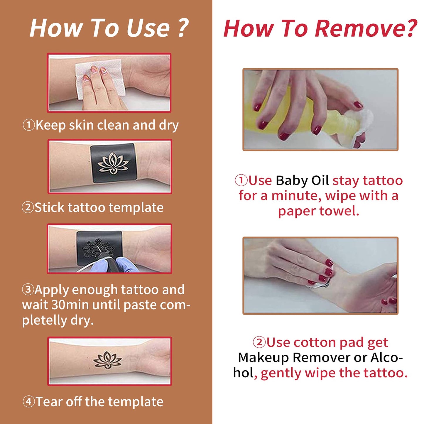 Temporary Tattoos Kit, Yomagine Semi Permanent Tattoo Ink, DIY Fake Freckles Temporary Tattoos for Women Men Teen, Summer Trend Freehand Ink with 78 Pcs Tattoo Stencils, Jagua Gel - Full Kit 5 Bottles