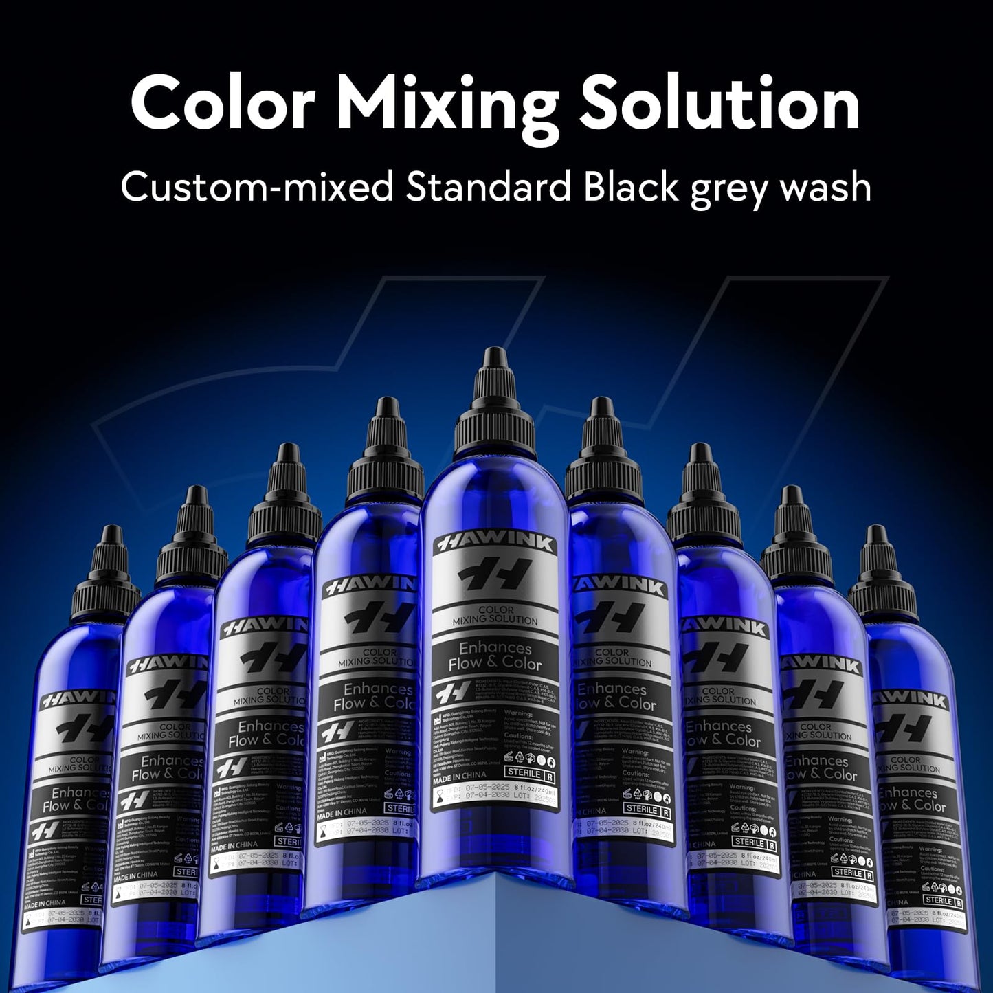 Tattoo Ink Color Mixing Solution, 2PCS Cool-Toned Shading Solution 8OZ and Color Mixing Solution 8OZ Premium Shading Solution TS701-240KIT