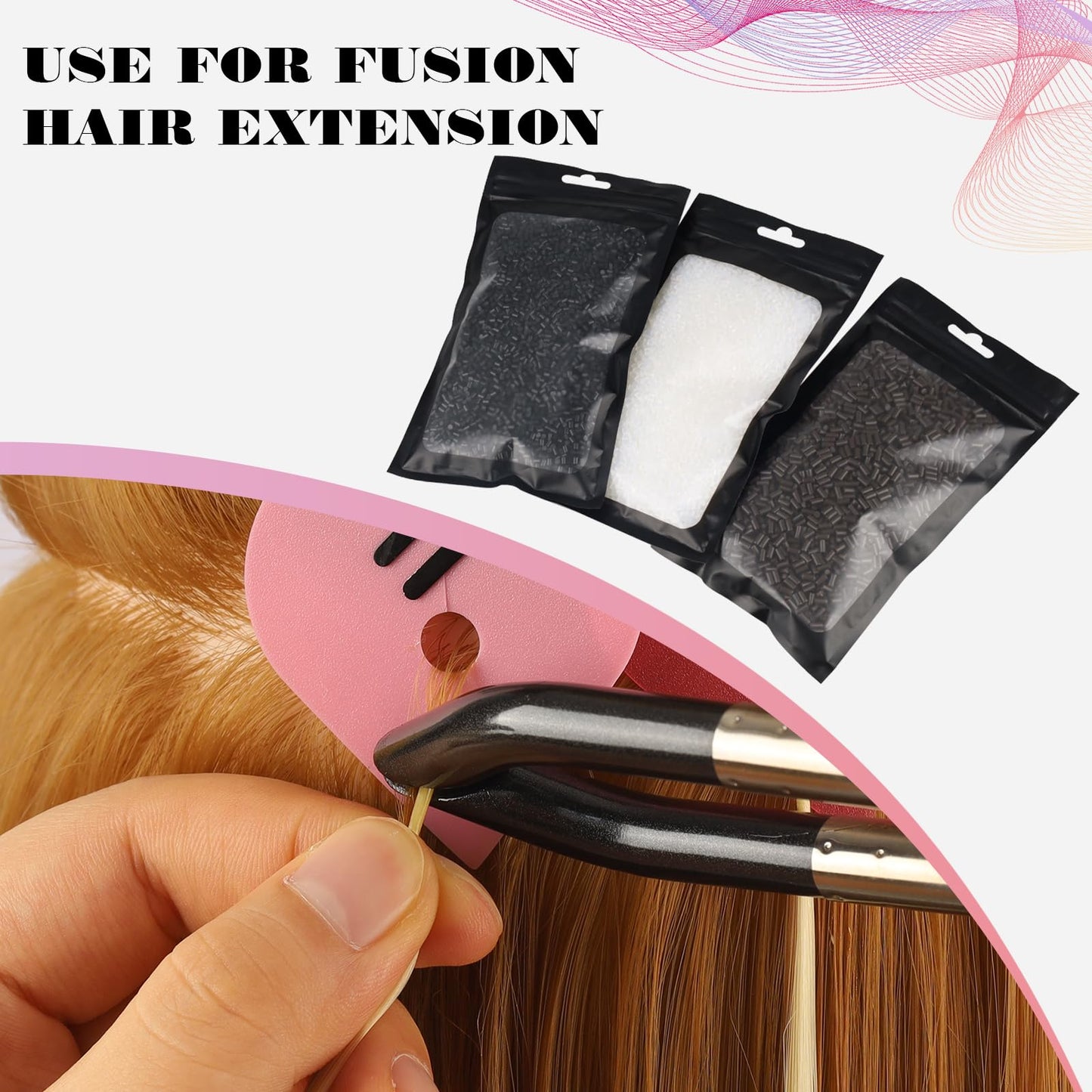 GlamorDove Italian Keratin Glue 100g Hair Extension Beads for Hair Extension Fusion Keratin Glue Beads Making Wig Tool Fusion I Tip Hair Extensions