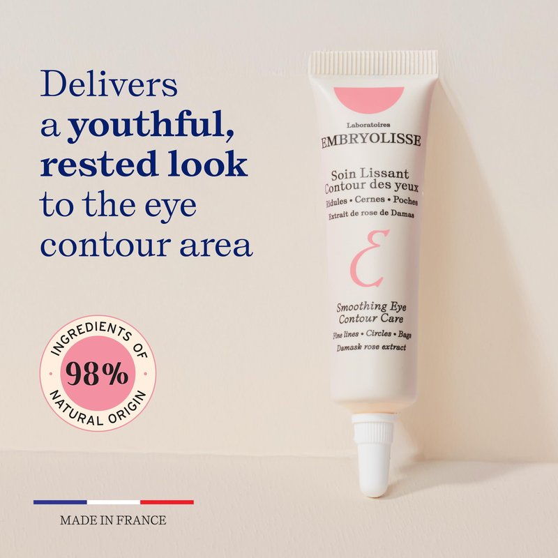 Embryolisse Smoothing Eye Contour Care. Revitalizing Gel Cream Treatment. Reduce Fine Lines, Circles, Puffiness, 0.50 Fl Oz