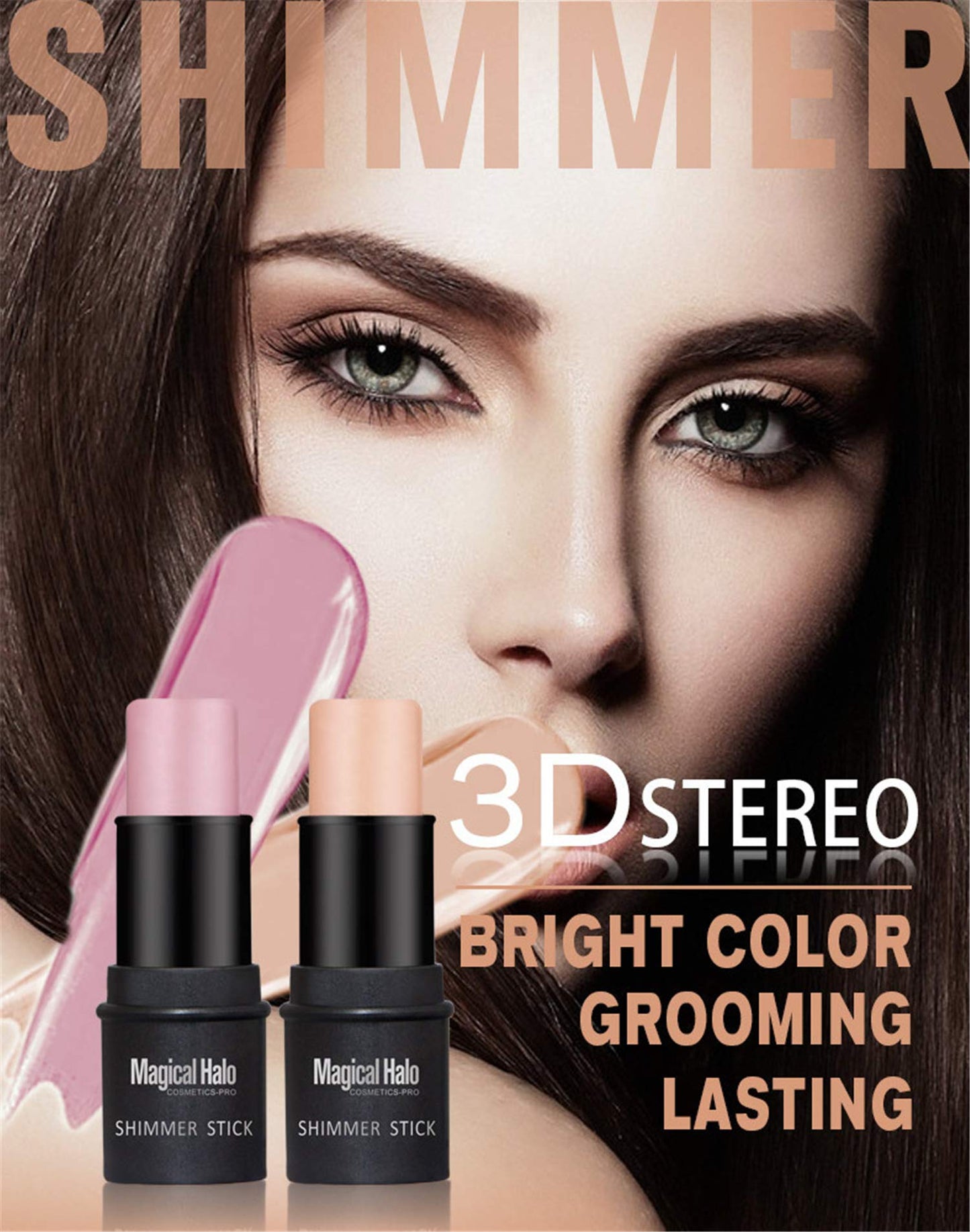 FantasyDay Illuminator Face Highlighter Makeup Sticks Pearl Shimmer Whitening Cream Shimmer Contouring Stick Foundation Stick Face Eye Nose Concealer Pen #2
