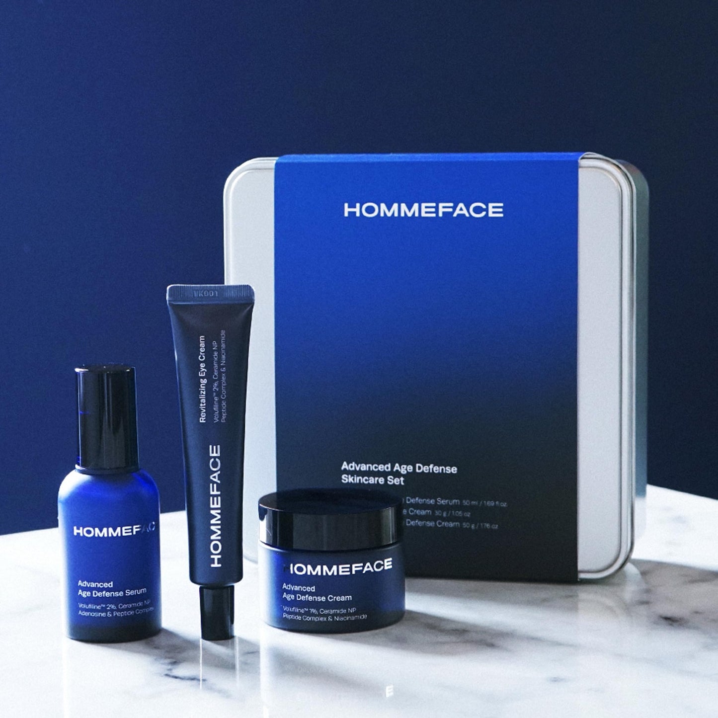 HommeFace Men’s Revitalizing Eye Cream - Anti-Wrinkle Korean Skincare Technology with Volufiline, Ceramide, Hyaluronic Acid, Peptides & Collagen, 1.05 oz