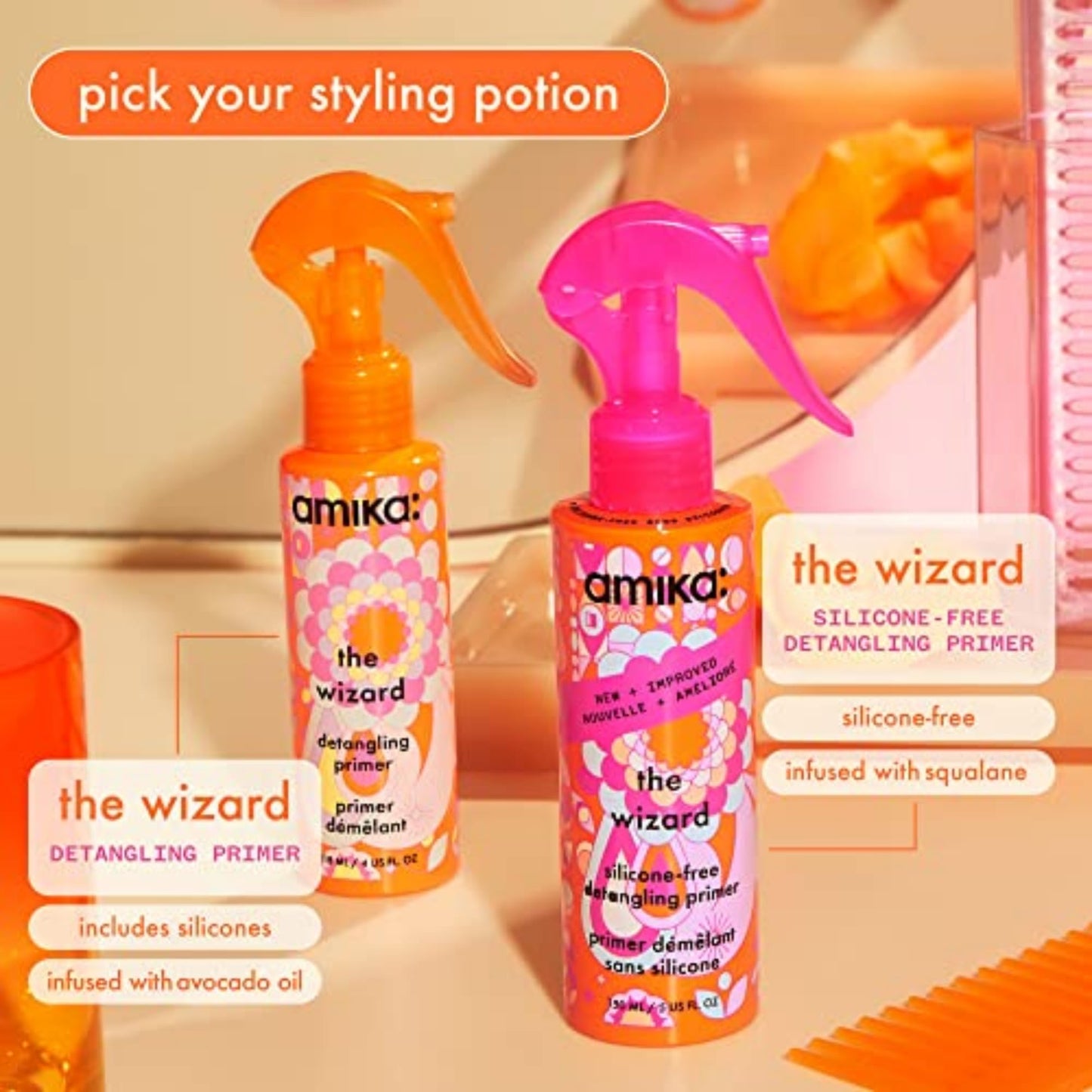 amika the wizard detangling primer, 118ml