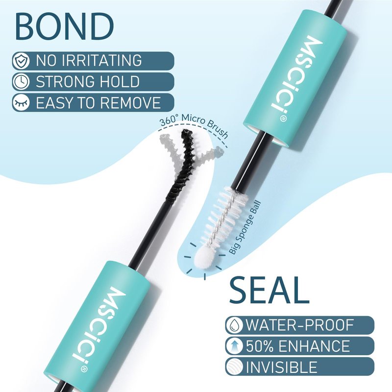 Ultra-Soft Waterproof Lash Clusters Kit - Invisible Clear Lash Band, Latex-Free Black Lash Glue for Sensitive Eyes, DlY Hybrid Fluffy Wispy Cluster Lashes(3D Effect VogueFlora Lash Kit 8-16mm D Curl)
