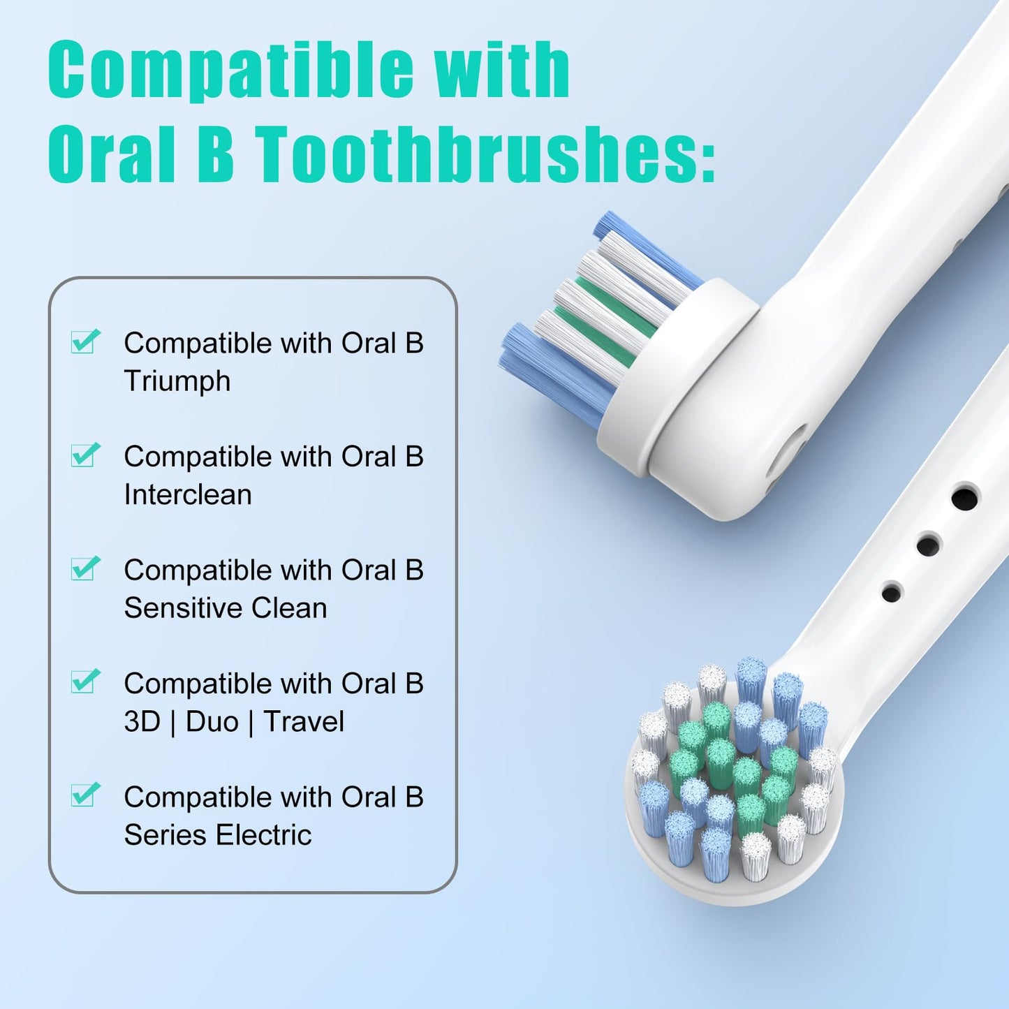 Safcare 48pcs Replacement Brush Heads Compatible with Oral B Electric Toothbrushes, Professional Electric Toothbrush Heads Compatible with Oral b Braun Electric Toothbrush