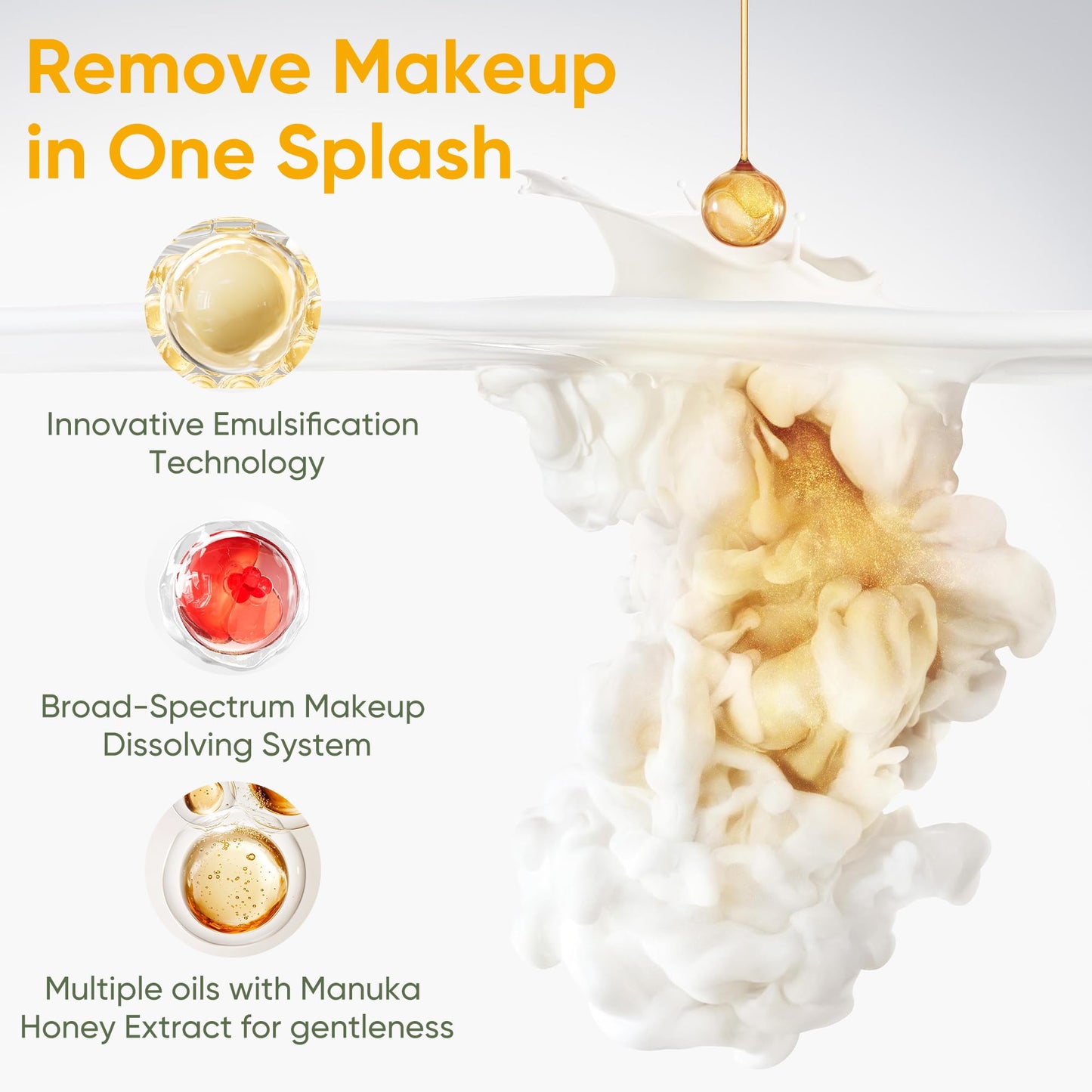 Berlaney Cleansing Makeup Remover Balm, One-Step Remove Melts Makeup Balm to Oil, Gently Removes Waterproof Makeup With Manuka Honey, Cica & Tallow, for All Skin Types, 1.76 oz
