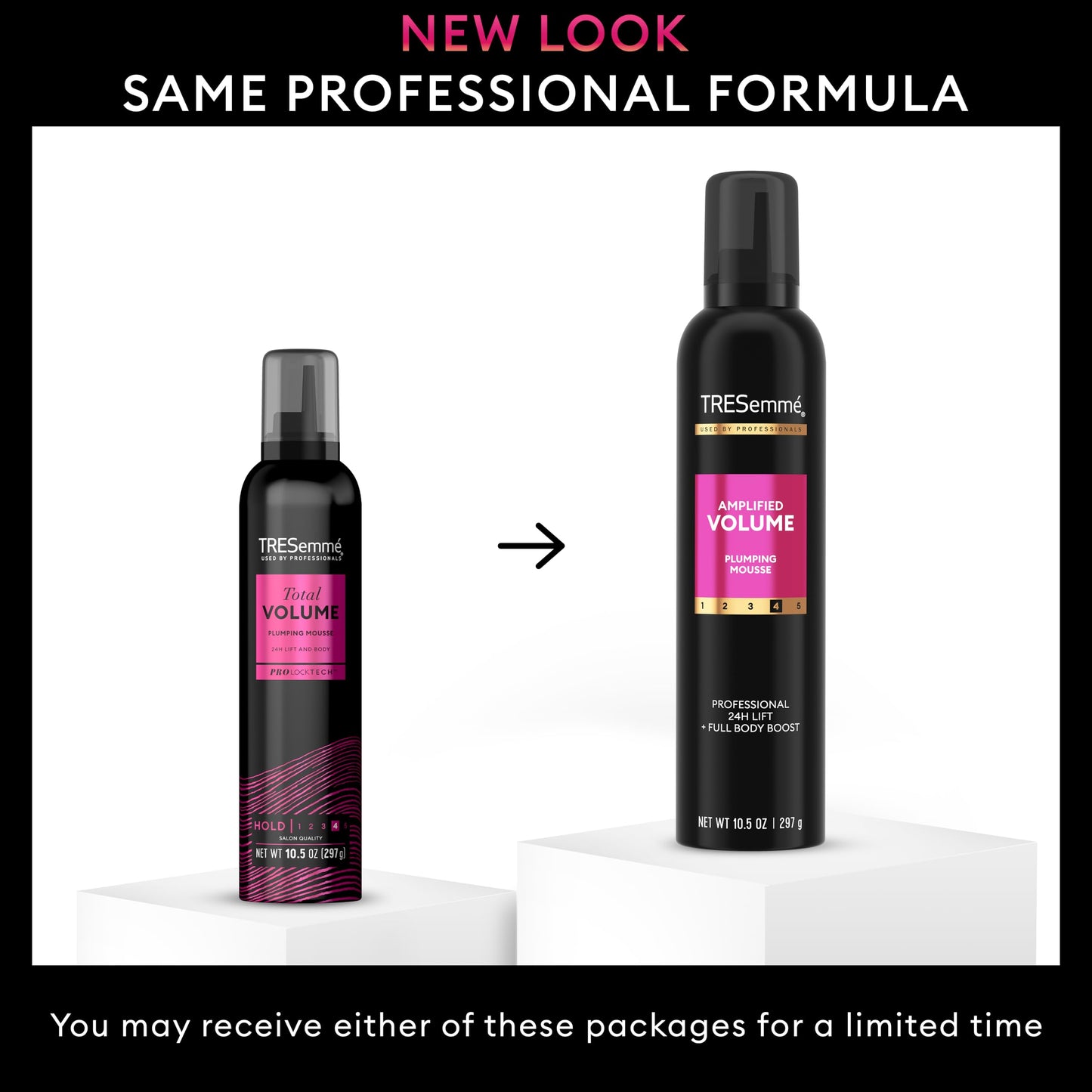 TRESemmé Plumping Mousse Total Volume for 24H Lift and Body with Pro Lock Technology 10.5 oz