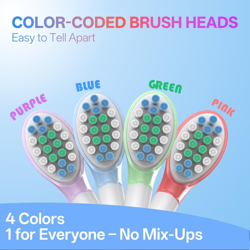 Caslynor Kids Replacement Heads Compatible with Philips Sonicare Kids, Compact Size, Extra Soft Bristles Toothbrush Heads, Soft Rubber Cushion Back, for Kids Ages 3+, 8 Pack