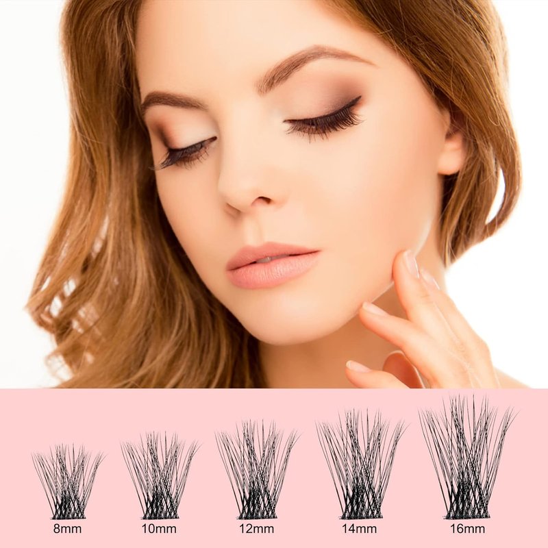 Lash Clusters - 72 Pcs DIY Individual False Eyelashes | Soft & Durable 8-16mm Mix for Home Makeup