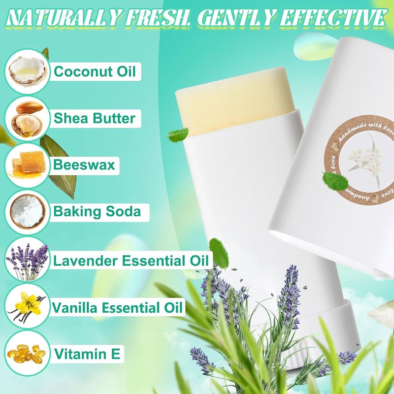 DIY Deodorant Making Kit - Aluminum-Free Antiperspirant with Shea Butter & Coconut Oil | Natural Vanilla & Lavender Scents