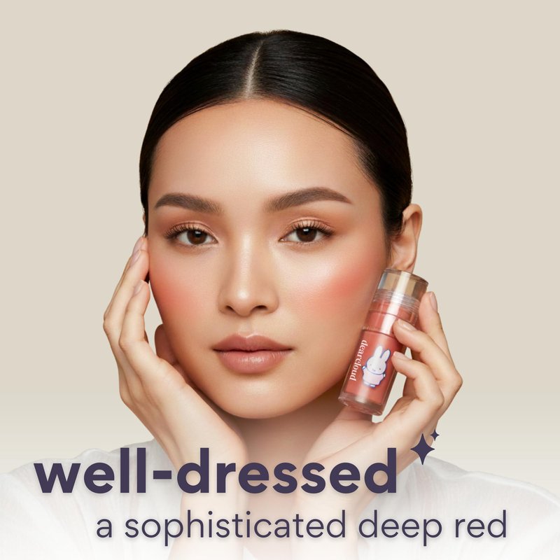 dearcloud Miffy Gentle Crush Serum Blush – Liquid Blush for Cheeks with Hyaluronic Acid – Korean Beauty Makeup - .19 fl oz (Well-Dressed)
