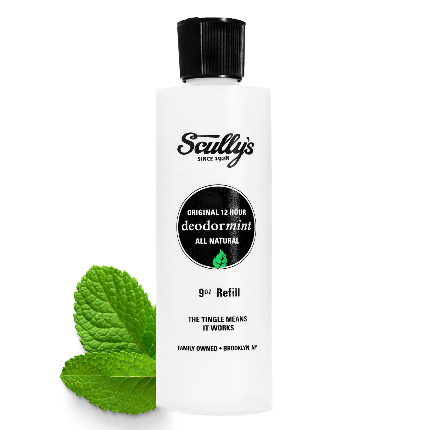 Scully’s Deodormint Natural Deodorant Refill (9oz) - Aluminum-Free, Non-Toxic Deodorant for Women, Men & Kids - 12 Hour Protection, No Chemicals, No Stains - USA Made (Grapefruit & Mint Refill)
